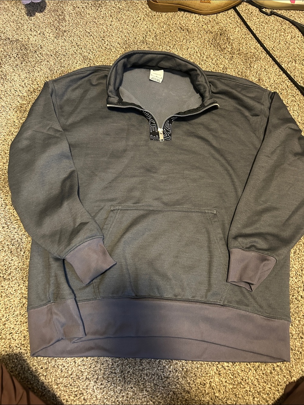 Women’s Quarter-Zip Pullover Sweater - Charcoal Gray
